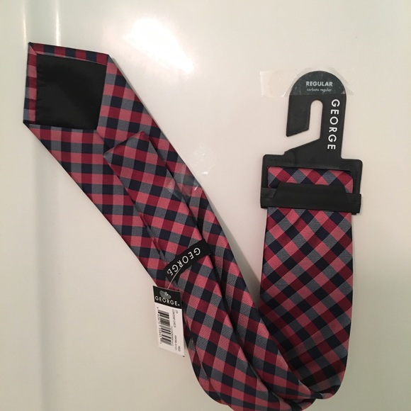 ❤️NWT Men’s Red & Blue Tie By George - Picture 6 of 6